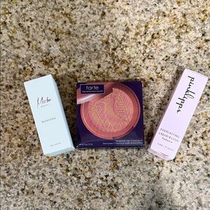 Blush set - tarte, Mischo Beauty, and pinklipps